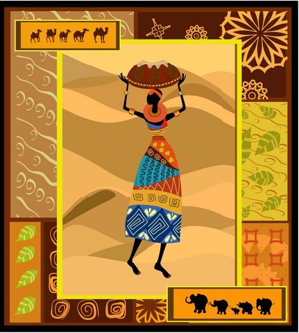 Ethnic pattern - woman in ornamental